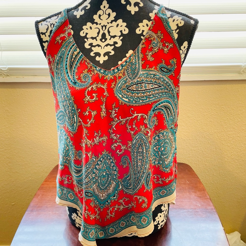 Women’s Paisley Halter Neck Tank Top Size M